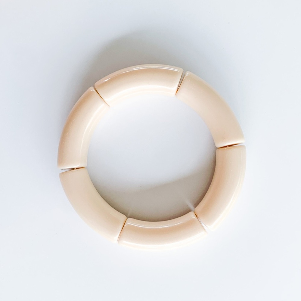Acrylic Waterproof Stretchy Tube Bracelet - Oat